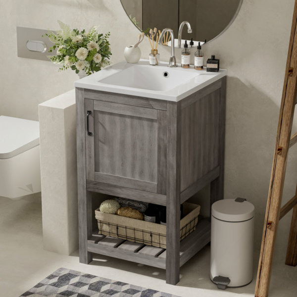 Gracie Oaks 16" Bathroom Vanity Sink Combo For Small Space, Bathroom ...